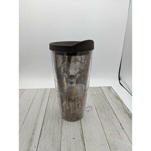 Tervis  24 oz Deer Trio  Tumbler  Clear Brown Lid